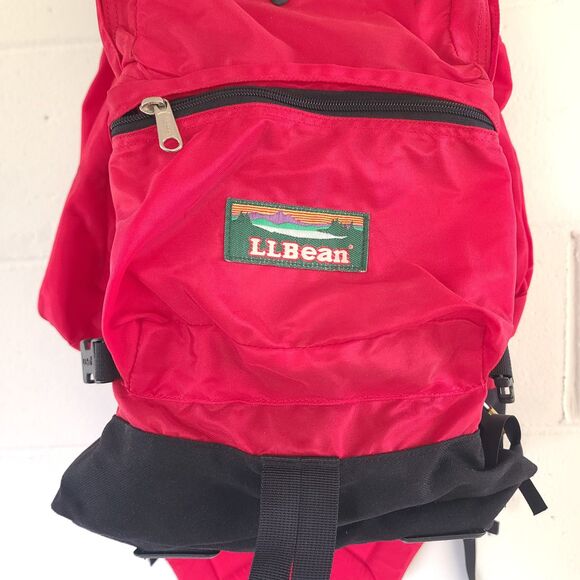 Vintage LL Bean Hiking Backpack M847 Nylon Mount Katahdin Red W/black Bottom EUC main image 9